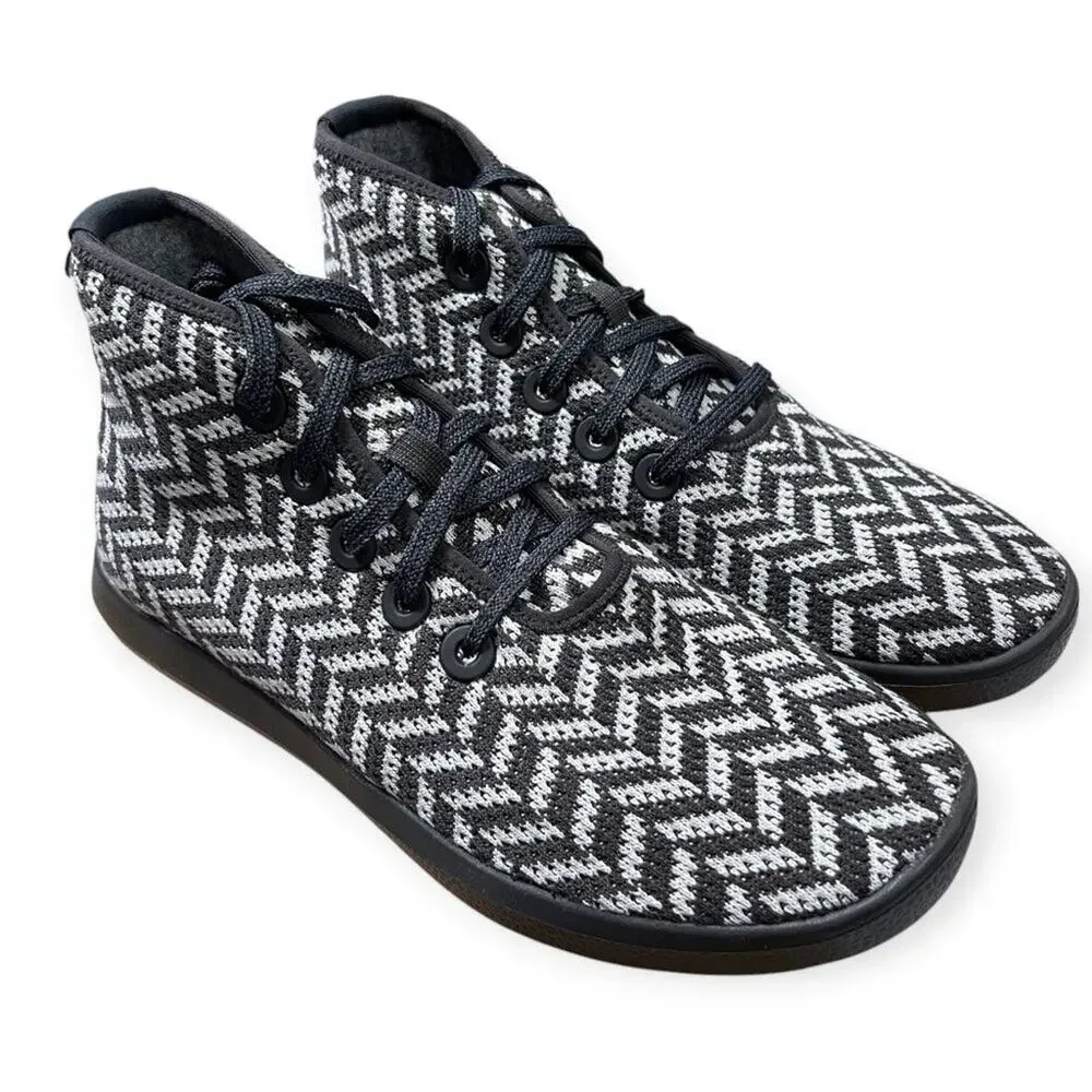 Allbirds Tree Topper High Top Sneakers WOMENS 10 Black White Waves Limited NIB
